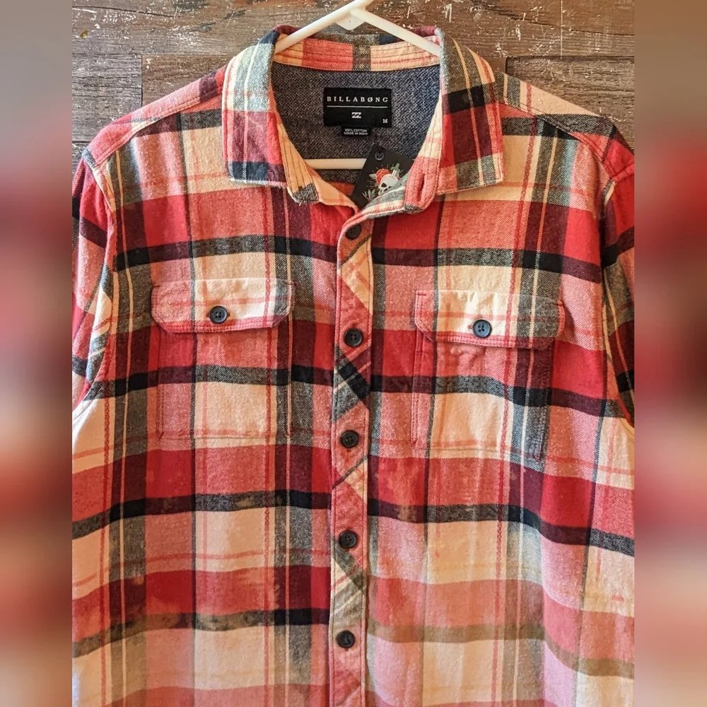 Upcycled Handcrafted Dip Dyed Bleached Flannel Shirt With Guns N Roses - Picture 10 of 13